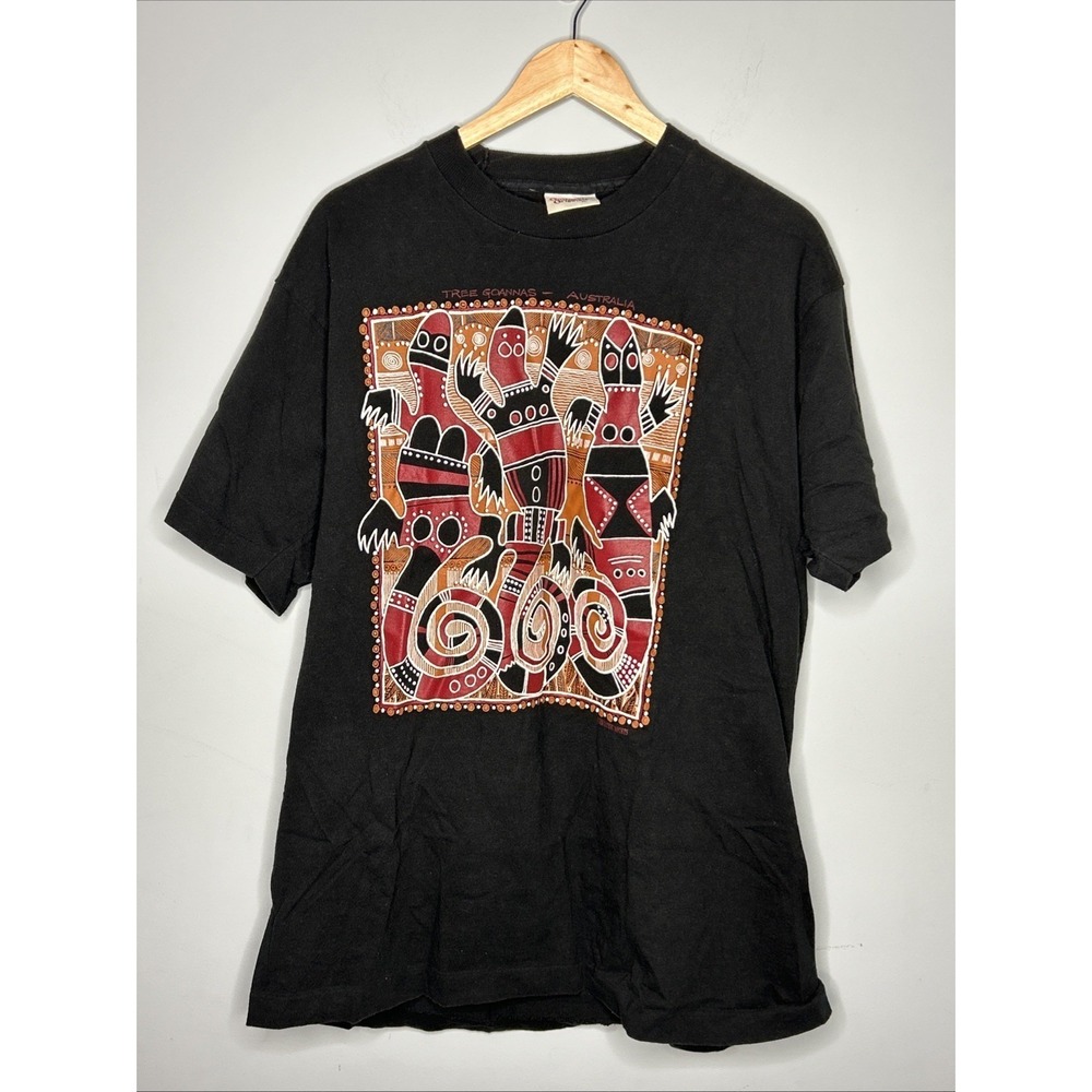 Vintage Australian Aboriginal Art T Shirt Outback Originals XL Single Stitch